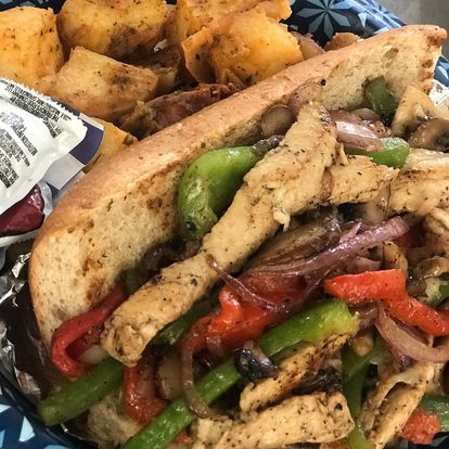 chicken philly mushroom poboy