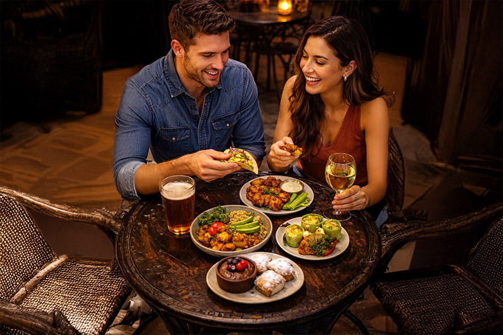 The first time dining at a vegan restaurant.